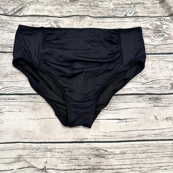 Lands’ End Full Coverage Black Swim Bottoms Size 12 - Picture 1 of 4